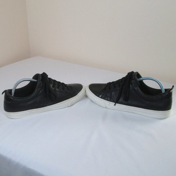 Banana Republic Mens Black Leather w\ White Sole Sneakers Size 11 Used-G… - Picture 3 of 8